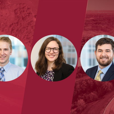 Headshots of Shore, Barnett and Palazzolo for Engineers Week