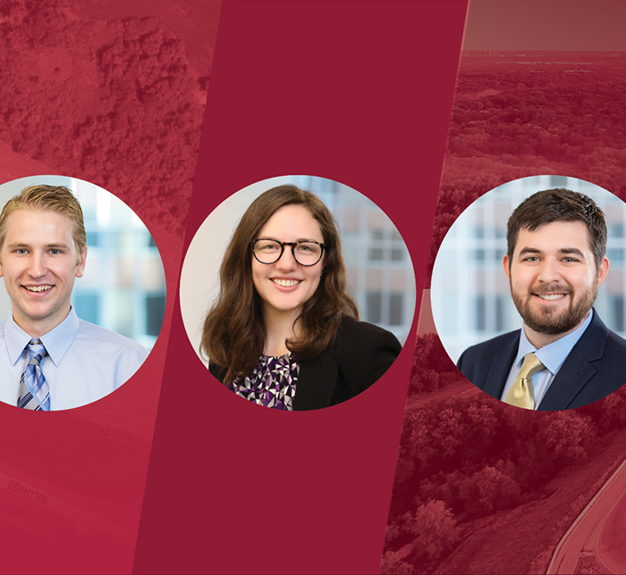 Headshots of Shore, Barnett and Palazzolo for Engineers Week